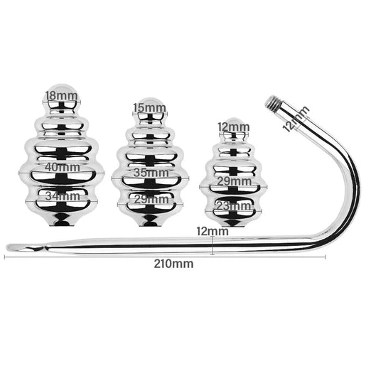 Set GreatBenefit Ribbed Screw-in Anal 8826 Hook 0720